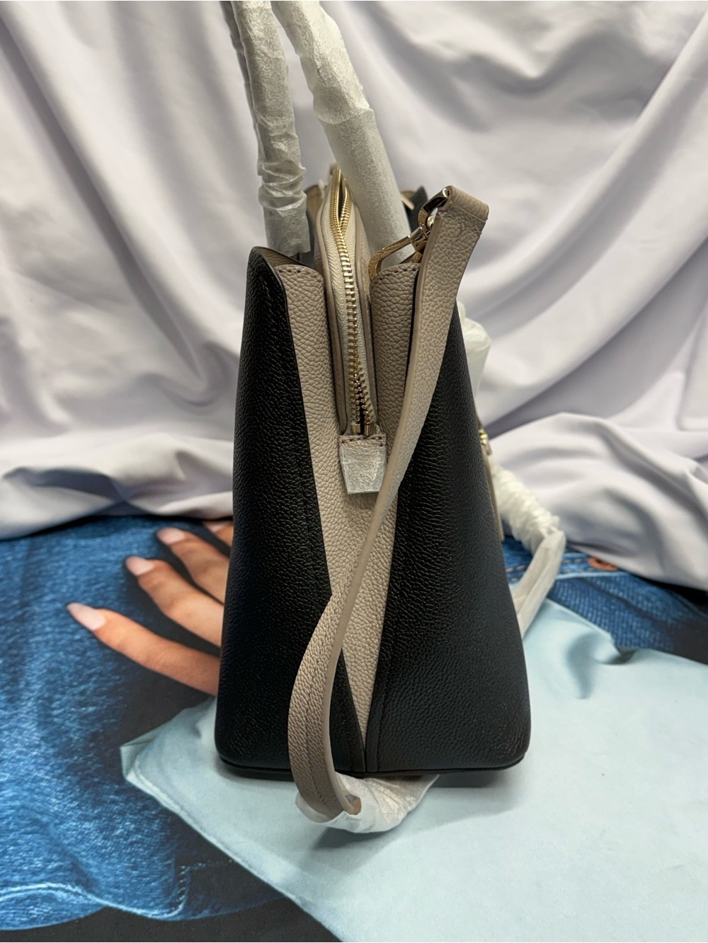 (new+tag) Kate Spade Margaux Large Satchel
Black Multi Leather Two-Tone - Picture 10 of 15